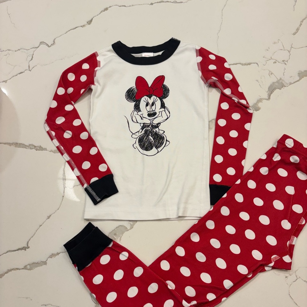 Hanna Andersson Red and White Minnie Mouse Pajama Set